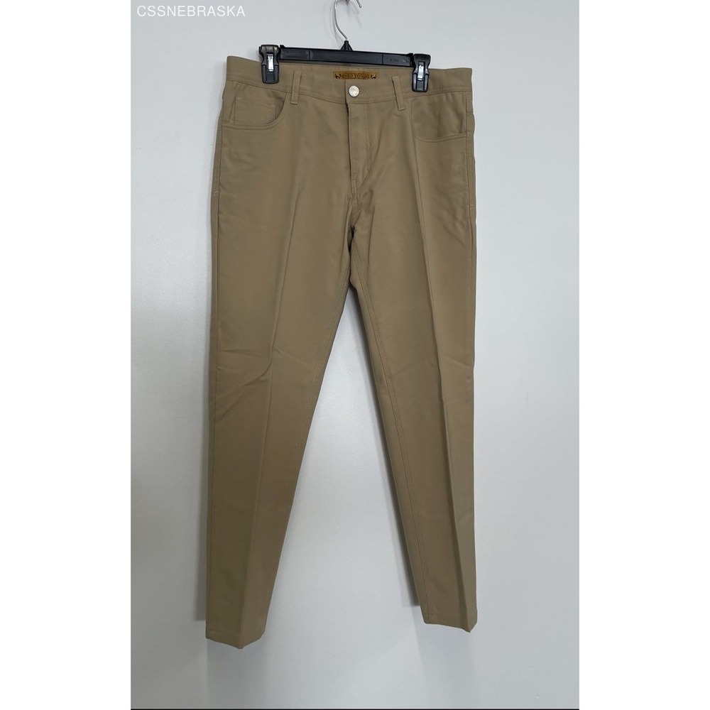 Enzo Denim Khaki Beige Mens Casual Straight Leg Dress Pants -‎ Size 34x29